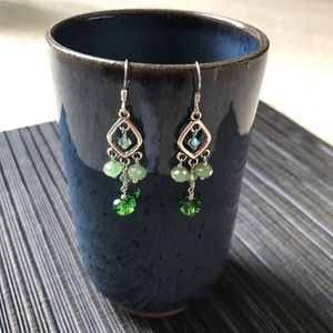 NEW Green Chinese Crystal Earrings